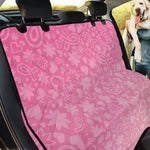 Cute Pink Breast Cancer Pattern Print Pet Car Back Seat Cover