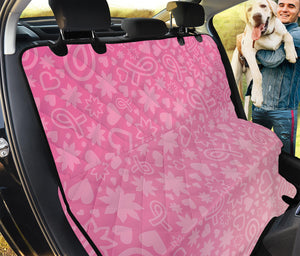 Cute Pink Breast Cancer Pattern Print Pet Car Back Seat Cover