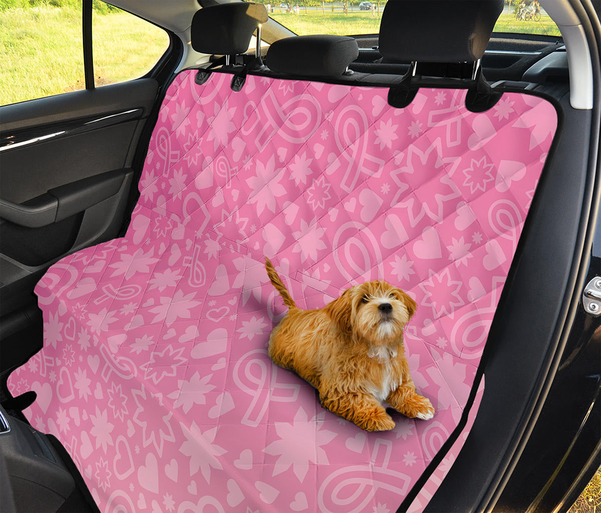 Cute Pink Breast Cancer Pattern Print Pet Car Back Seat Cover