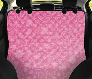 Cute Pink Breast Cancer Pattern Print Pet Car Back Seat Cover