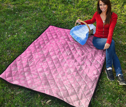 Cute Pink Breast Cancer Pattern Print Quilt