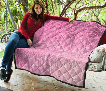 Cute Pink Breast Cancer Pattern Print Quilt