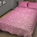 Cute Pink Breast Cancer Pattern Print Quilt Bed Set