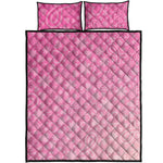Cute Pink Breast Cancer Pattern Print Quilt Bed Set