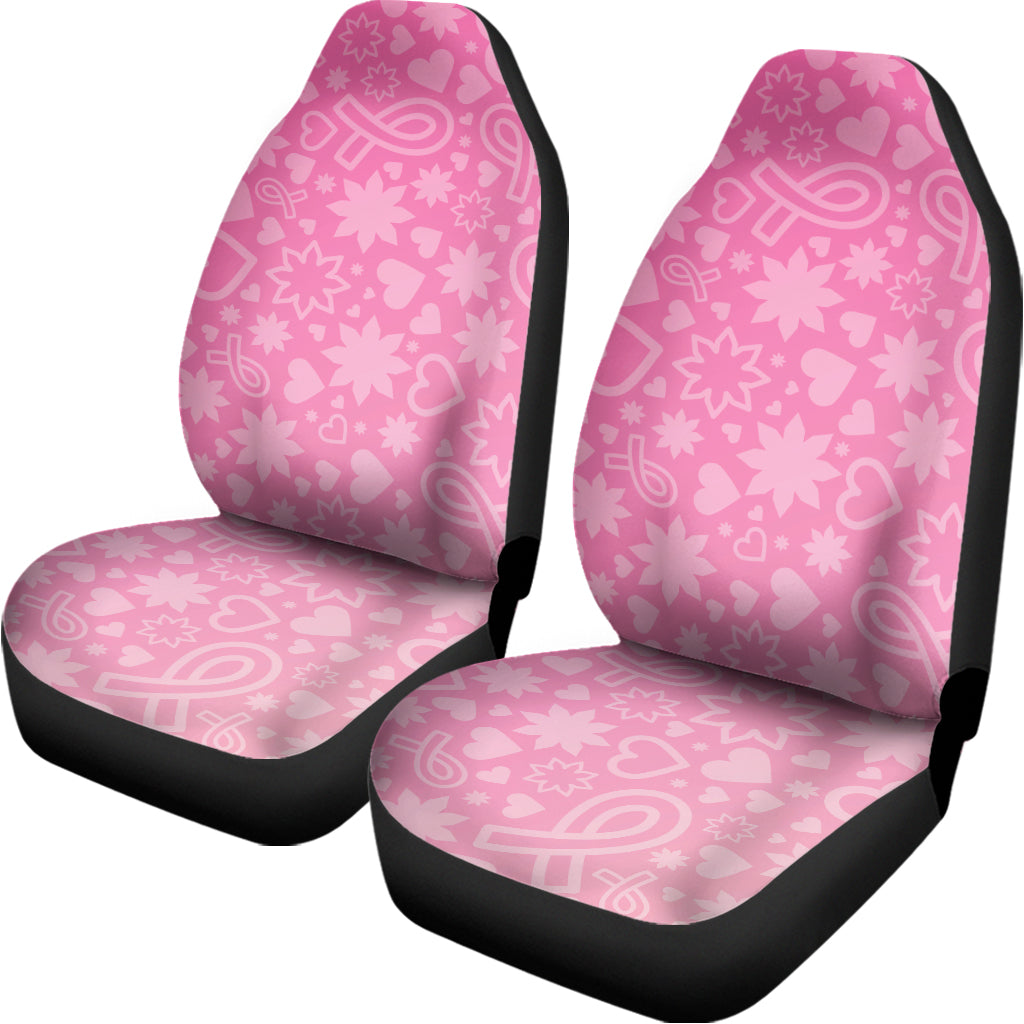 Cute Pink Breast Cancer Pattern Print Universal Fit Car Seat Covers