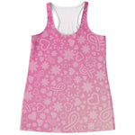Cute Pink Breast Cancer Pattern Print Women's Racerback Tank Top