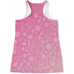 Cute Pink Breast Cancer Pattern Print Women's Racerback Tank Top