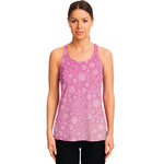Cute Pink Breast Cancer Pattern Print Women's Racerback Tank Top