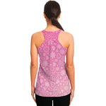 Cute Pink Breast Cancer Pattern Print Women's Racerback Tank Top