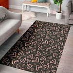 Cute Pink Heart Pattern Print Area Rug