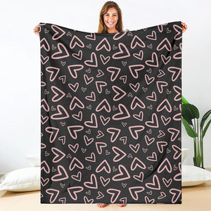 Cute Pink Heart Pattern Print Blanket