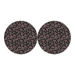 Cute Pink Heart Pattern Print Car Coasters
