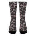 Cute Pink Heart Pattern Print Crew Socks