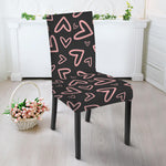 Cute Pink Heart Pattern Print Dining Chair Slipcover