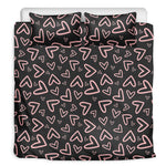 Cute Pink Heart Pattern Print Duvet Cover Bedding Set