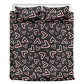 Cute Pink Heart Pattern Print Duvet Cover Bedding Set