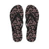 Cute Pink Heart Pattern Print Flip Flops