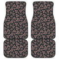 Cute Pink Heart Pattern Print Front and Back Car Floor Mats