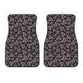 Cute Pink Heart Pattern Print Front Car Floor Mats