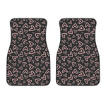 Cute Pink Heart Pattern Print Front Car Floor Mats