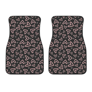 Cute Pink Heart Pattern Print Front Car Floor Mats