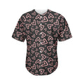 Cute Pink Heart Pattern Print Men's Baseball Jersey