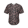 Cute Pink Heart Pattern Print Men's Baseball Jersey