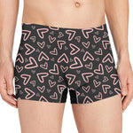 Cute Pink Heart Pattern Print Men's Boxer Briefs