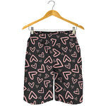 Cute Pink Heart Pattern Print Men's Shorts