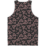 Cute Pink Heart Pattern Print Men's Tank Top