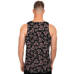 Cute Pink Heart Pattern Print Men's Tank Top