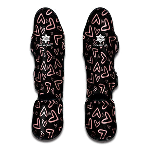 Cute Pink Heart Pattern Print Muay Thai Shin Guard