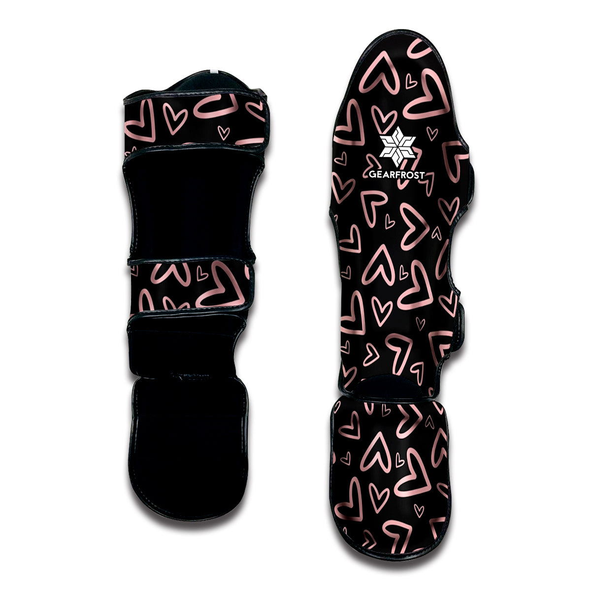 Cute Pink Heart Pattern Print Muay Thai Shin Guard