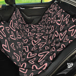 Cute Pink Heart Pattern Print Pet Car Back Seat Cover