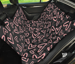 Cute Pink Heart Pattern Print Pet Car Back Seat Cover