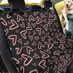 Cute Pink Heart Pattern Print Pet Car Back Seat Cover