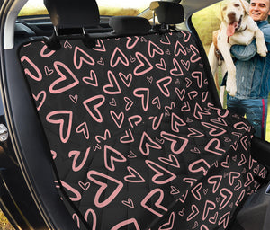 Cute Pink Heart Pattern Print Pet Car Back Seat Cover