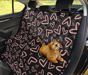 Cute Pink Heart Pattern Print Pet Car Back Seat Cover