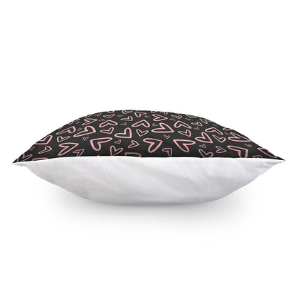 Cute Pink Heart Pattern Print Pillow Cover