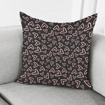Cute Pink Heart Pattern Print Pillow Cover