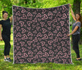 Cute Pink Heart Pattern Print Quilt