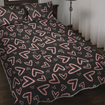 Cute Pink Heart Pattern Print Quilt Bed Set