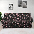 Cute Pink Heart Pattern Print Sofa Cover