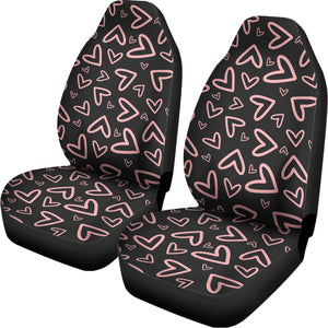 Cute Pink Heart Pattern Print Universal Fit Car Seat Covers