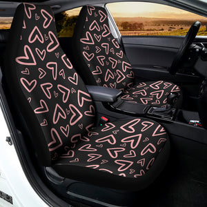 Cute Pink Heart Pattern Print Universal Fit Car Seat Covers