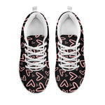 Cute Pink Heart Pattern Print White Sneakers