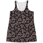 Cute Pink Heart Pattern Print Women's Racerback Tank Top