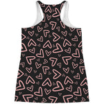Cute Pink Heart Pattern Print Women's Racerback Tank Top