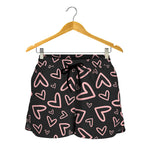 Cute Pink Heart Pattern Print Women's Shorts