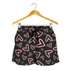 Cute Pink Heart Pattern Print Women's Shorts